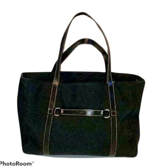 Kate Spade Black Nylon Tote Bag Shoulder Satchel Handbag Purse WOMEN'S WOMAN'S - Picture 2 of 15